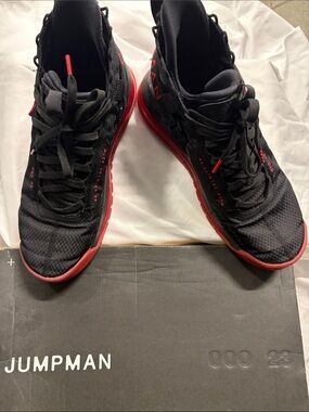 Nike Black and Red Men's Athletic Shoes — Jumpman Design